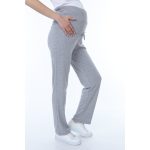 Gray Adjustable Waistband Elastic Maternity Sweatpants for Women