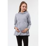 GRİ Kapuşonlu Kadın Emzirme Sweatshirt