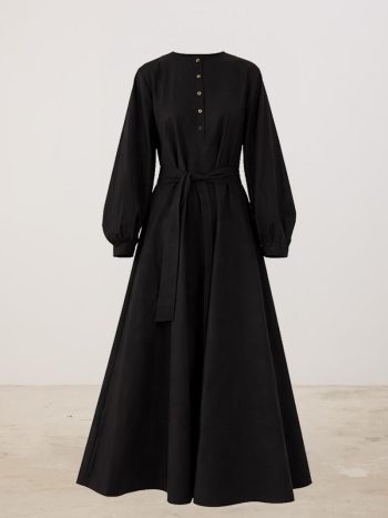 Black Split Skirt Dress