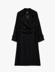 Long Sleeve Buttoned Pocket Wrap Belted Gabardine Trench Coat
