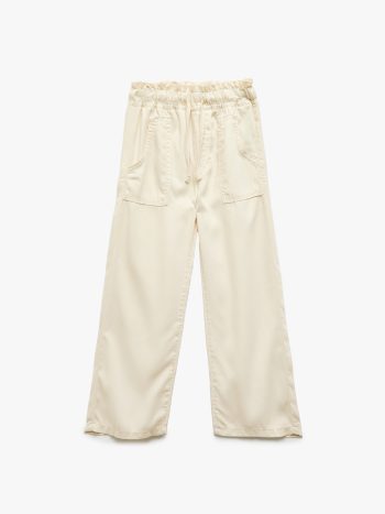 Girls' Pocket Detail Drawstring Waist Denim Pants - Parachute Jean