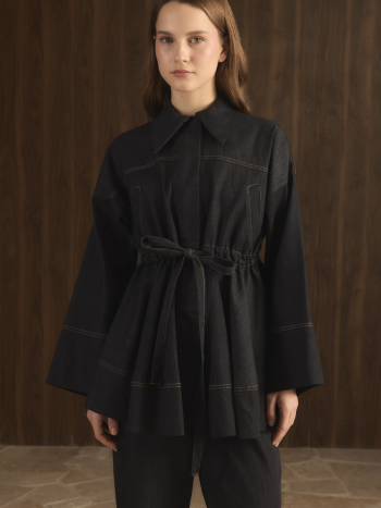 مجموعة جيما الدنيم ذات الخصر العالي - أزرق بحري