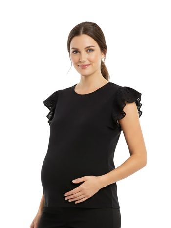 Baby Mom Maternity Short Sleeve T-Shirt, Round Neck, Short Sleeve