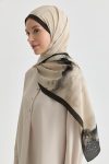 Maren Crepe Silk Scarf - Beige - Khaki