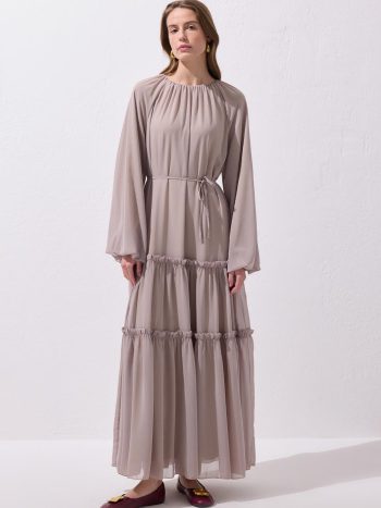 فستان جولي الطويل بلون الفيزون