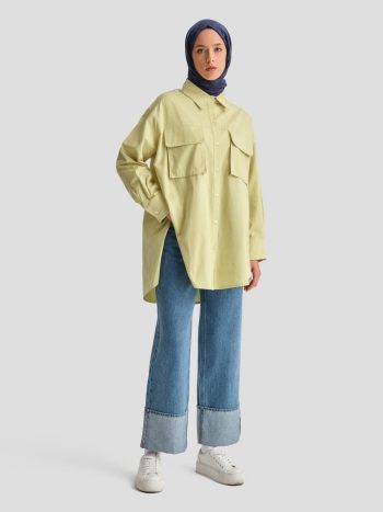 Armine Gabardine Shirt Jacket 25K3603 Çağla