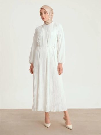 Armine Elbise ORTD9435-1 Ekru