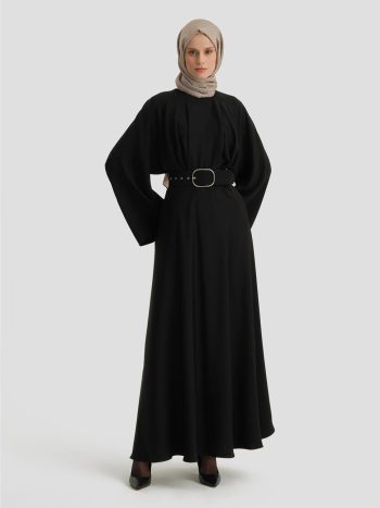 Armine Wide Belted Dress 24K9905 Black