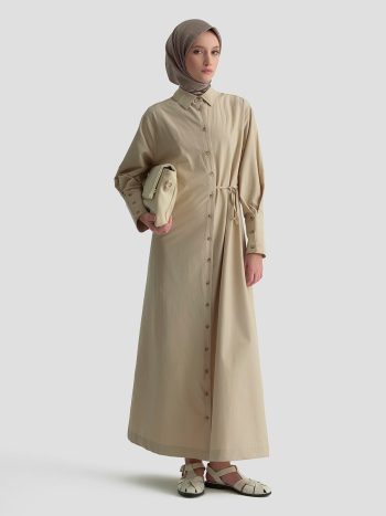 Armine Gömlek Elbise 25KD1003 Vizon