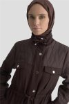 Armine Quilted Mix Knit Jacket 25KD1602 Bitter Coffee