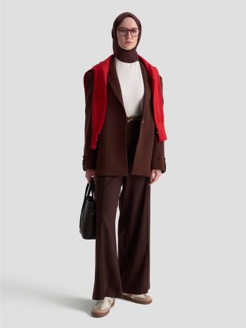 Armine Elastic Waist Palazzo Pants 25K2703 Bitter Coffee