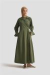 Armine Kemerli Anvelop Elbise 25KD9008 Haki