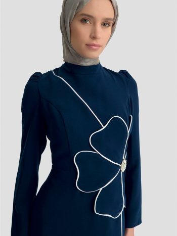 Armine Evening Dress 25YD9185 Navy Blue