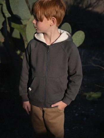 Hooded Zipper Sweatshirt 1-14 Years Anthracite