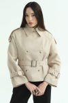 Belted Short Stone Trench Coat