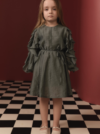 Cascading Ruffle Cotton Dress - Çağla