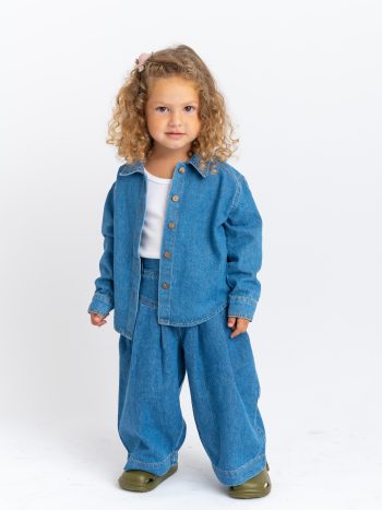 Cotton Shirt for Ages 2-7 in Blue