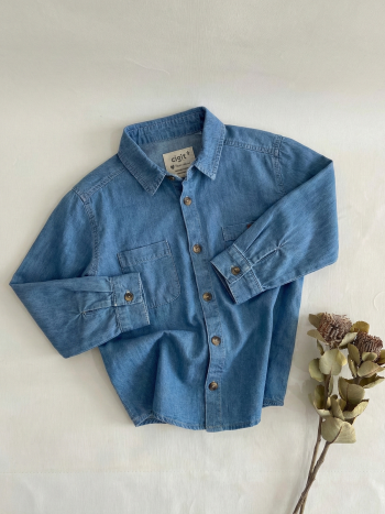 Blue Long-Sleeve Shirt for Ages 2-10