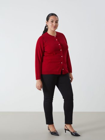 Black Slim Fit Women's Flocked Jean Trousers