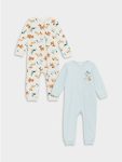 Beige Baby Boy Bodysuit 2-Pack (0-12 Months with Booties, 12+ Months without Booties)