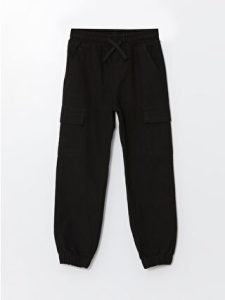 Siyah Beli Lastikli Erkek Çocuk Jogger Pantolon
