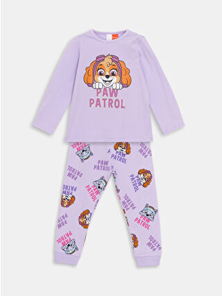 Lila Round Neck Paw Patrol Printed Baby Girl Pajama Set