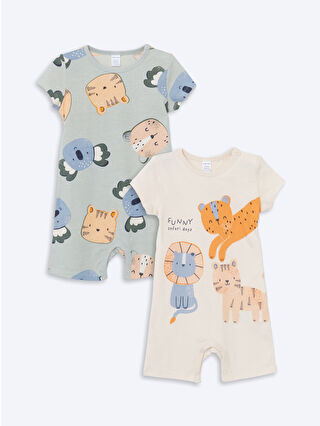 Gray Baby Boy Snap-Up Romper 2-Piece Set