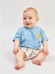 Blue Printed 2-Piece Baby Boy T-Shirt and Shorts Set