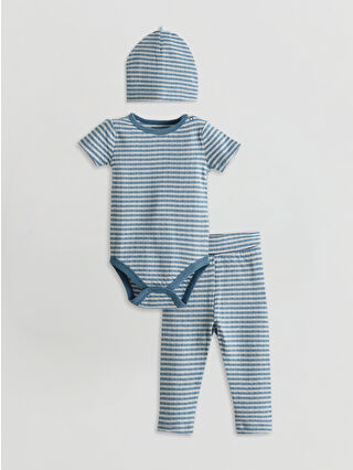 Beige Organic Fabric Newborn Boy Hospital Discharge Set