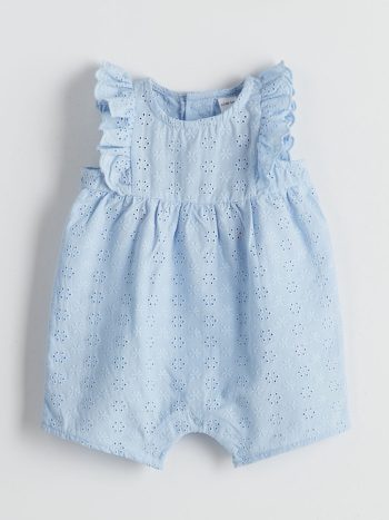 Blue Bicycle Collar Girls' Baby Jersey Romper