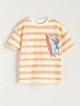 Ekru Bisiklet Yaka Erkek Çocuk Tişört
