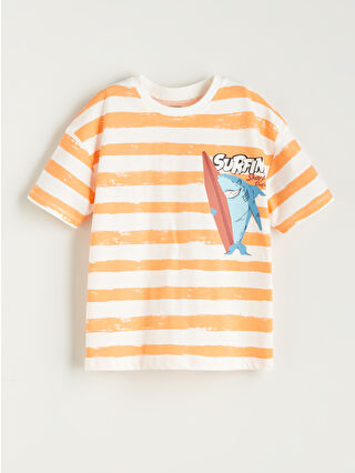 Ecru Crew Neck Boys' T-Shirt