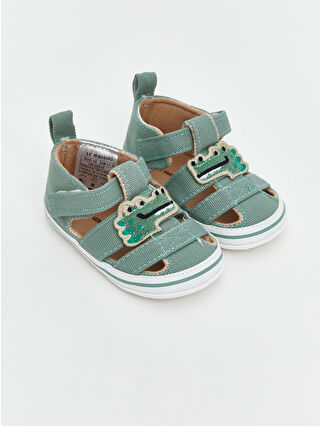 Green Dinosaur Print Pre-Walking Baby Boy Shoes