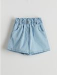 Indigo Waist Elastic Girls' Jean Shorts