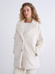 Beige Jacket Collar Women's Faux Fur Coat