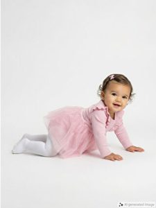 Pink Bicycle Collar Tulle Baby Girl Dress