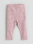 Pink Elastic Waist Bow Pattern Baby Girl Leggings