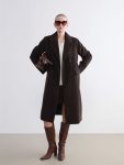 Brown Jacket Collar Women's Cashmere Coat