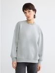 Grey Crew Neck Oversize Women's Thick Sweatshirt