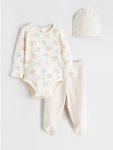 Ecru Print Baby Boy Hospital Discharge Set
