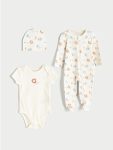 Ecru Print Boy's Baby Hospital Discharge Set