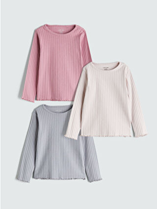 Pink Round Neck Girl Baby T-Shirt 3-Pack