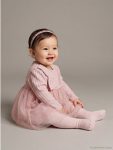 Pink Bicycle Collar Long Sleeve Girl Baby Tutu Dress