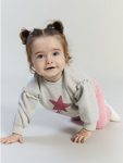 Gri Yıldız Baskılı Kız Bebek Sweatshirt ve Tayt