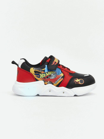 Black Hot Wheels Printed Boys' Baby Sneakers