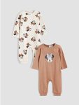 Brown Minnie Mouse Licensed Baby Girl Romper Set of 2