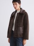 Brown Jacket Collar Women's Teddy Coat