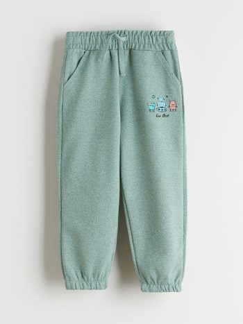 Green Elastic Waist Boys' Jogger Sweatpants