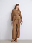 Brown Loose Fit Wide-Leg Women's Trousers