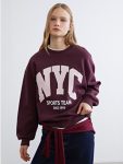 Bordeaux NYC Printed Oversize Women's Thick Sweatshirt